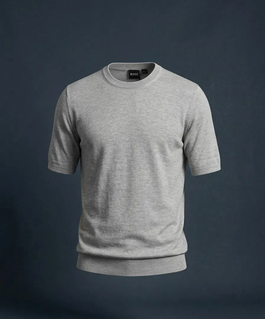 GREY SHORT SLEEVE SWEATER HUGO BOSS