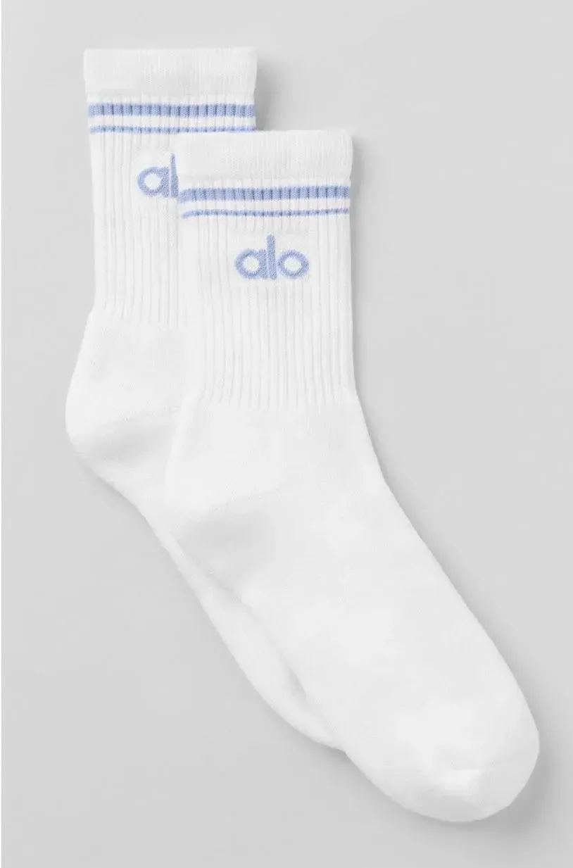 UNISEX HALF-CREW THROWBACK SOCK-WHITE