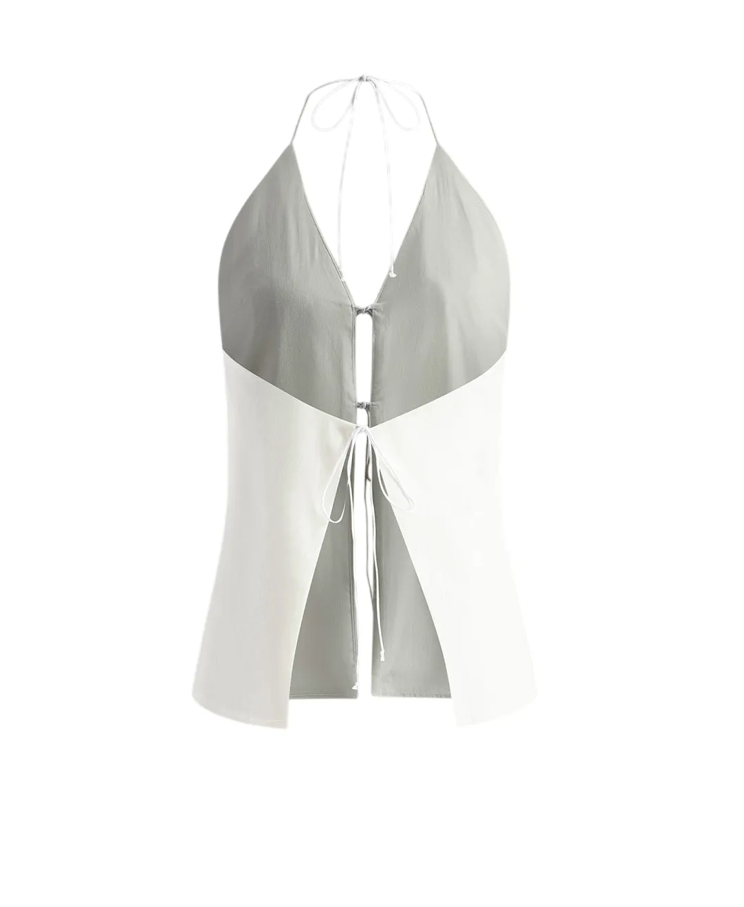 COTTON & LINEN BACKLESS HALTER TOP WITH SHORTS SET 401009