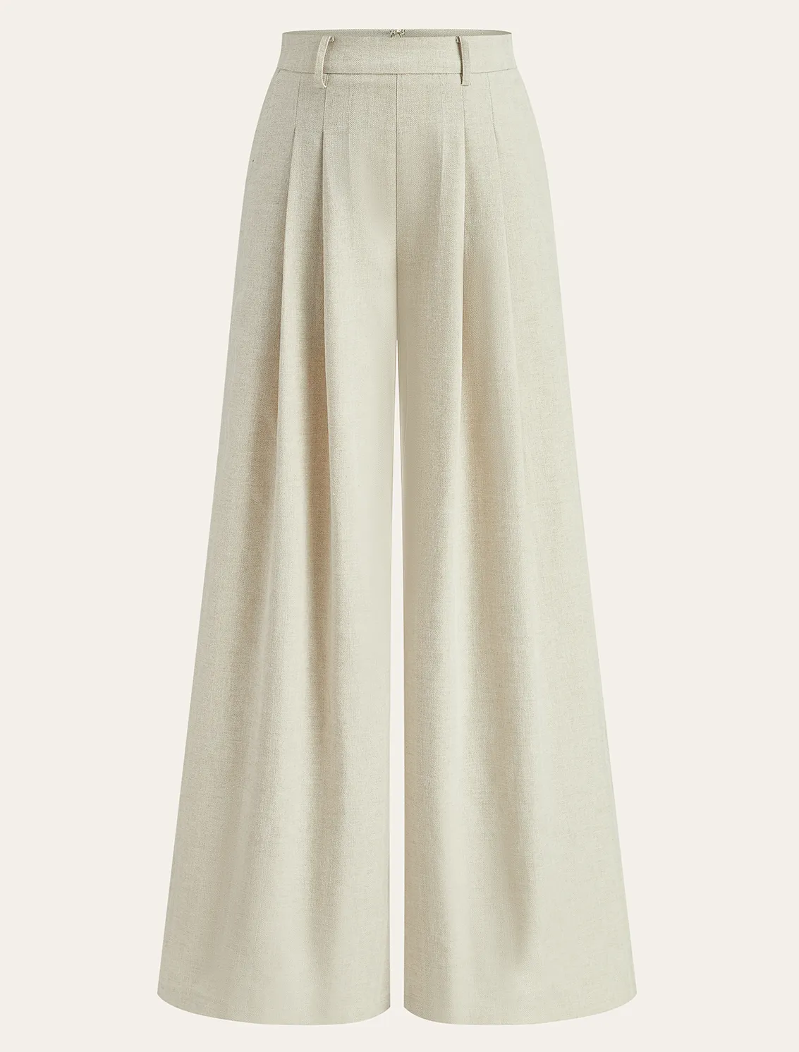 LINEN BLEND WIDE-LEG PANTS 428038