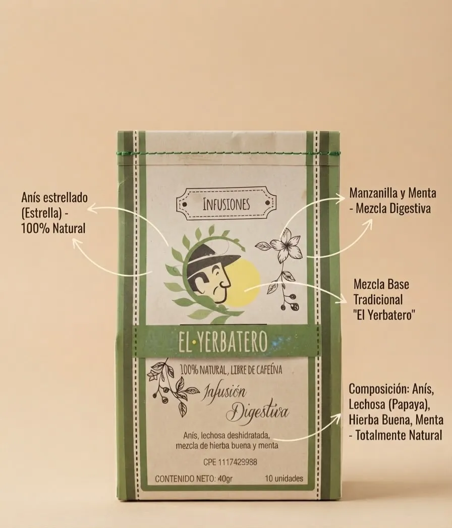  EL YERBATERO INFUSION DIGESTIVA 10und DE 40grs  AT-027