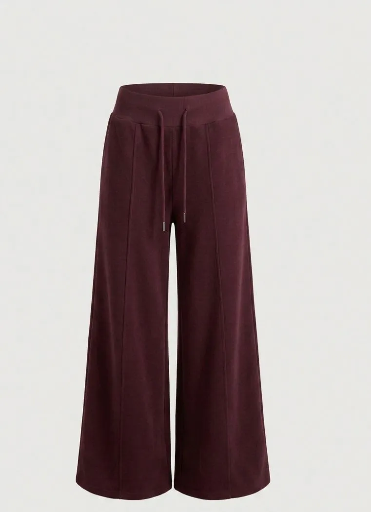 DRAWSTRING WIDE-LEG KINIT PANTS  815084