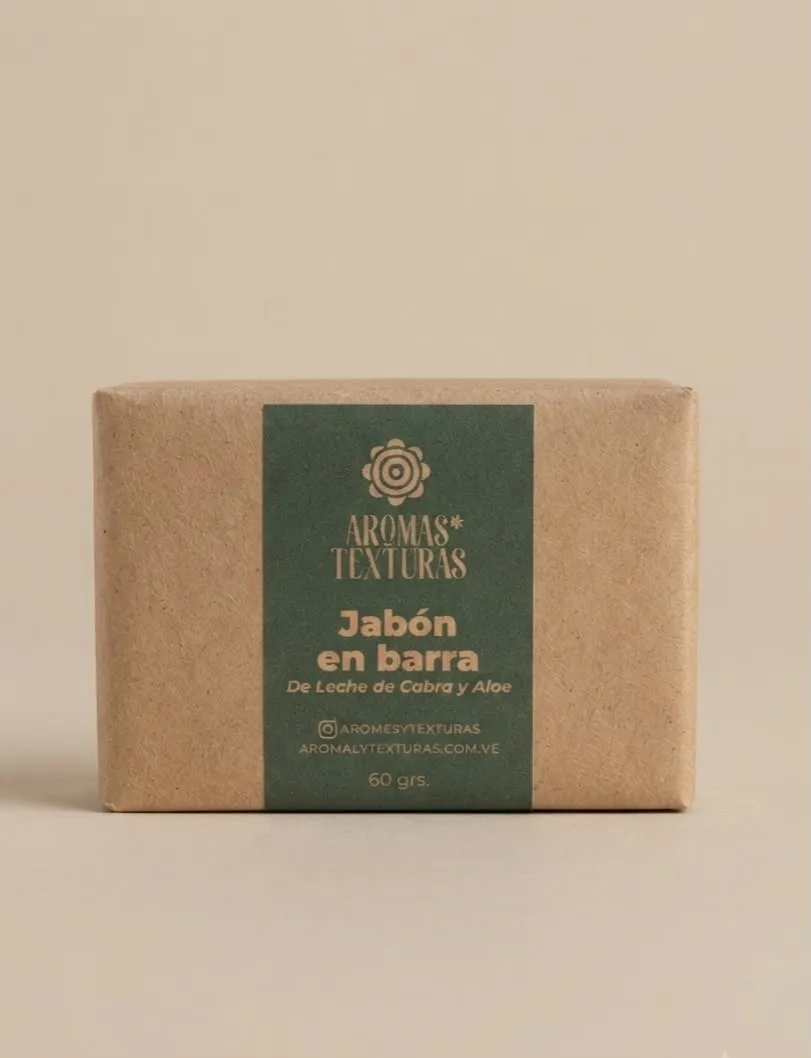 JABON EN BARRA DE LECHE DE CABRA Y ALOE VERA 60grs AT-015  
