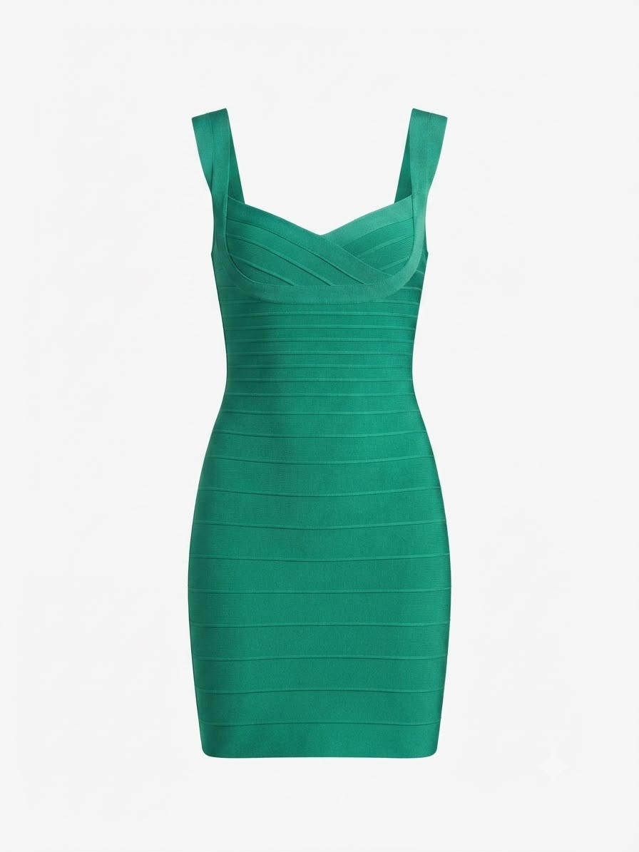 HERVE LEGER GREEN MINI DRESS 60405