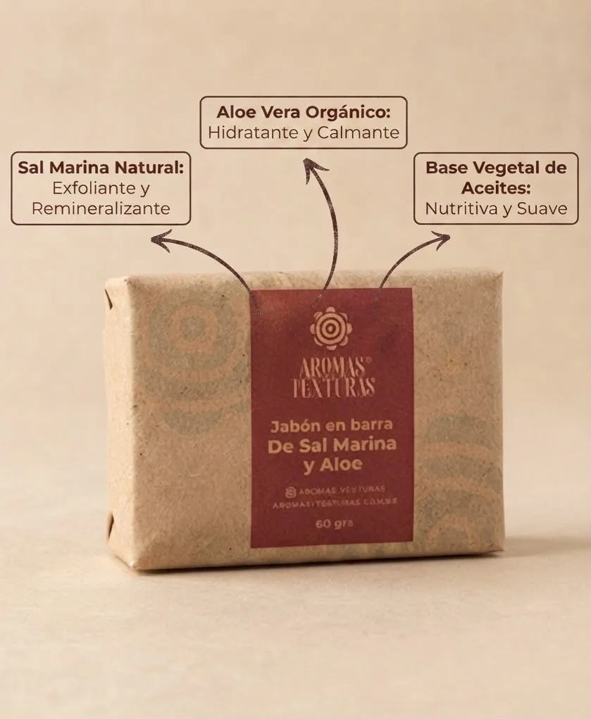JABON EN BARRA DE SAL MARINA Y ALOE VERA 60grs AT-024 