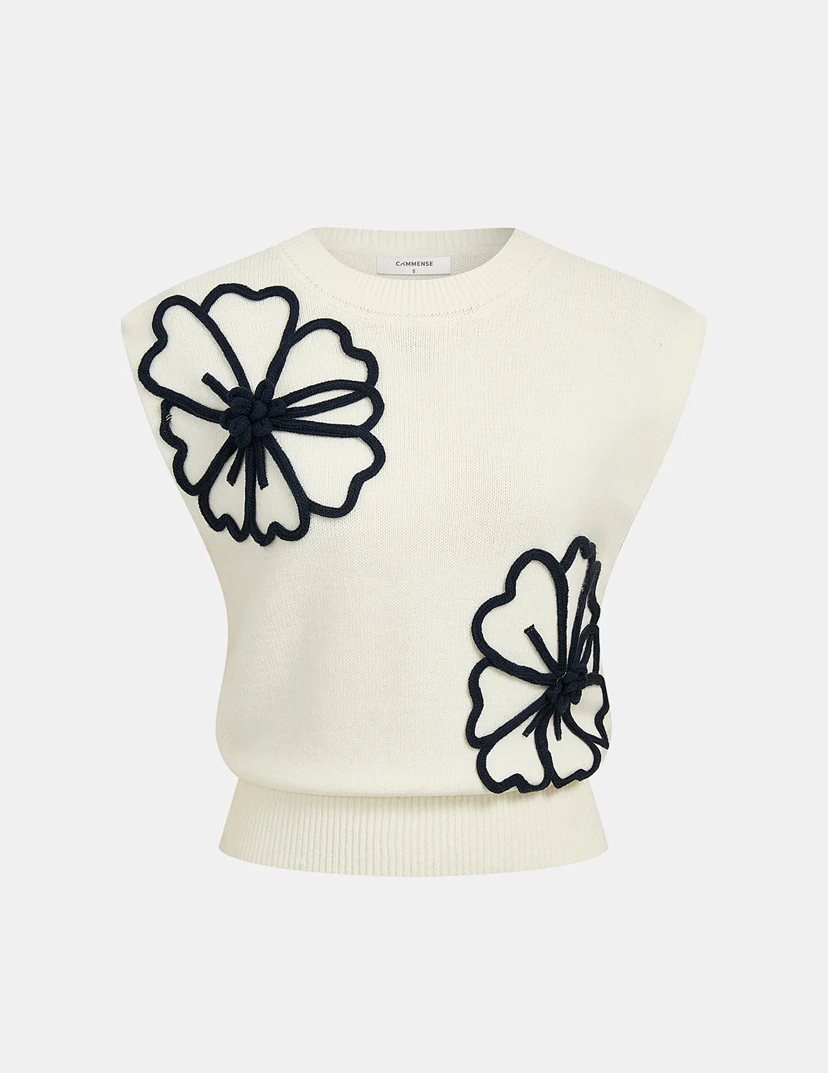 3D FLORAL APPLIQUE KNIT VEST 121075