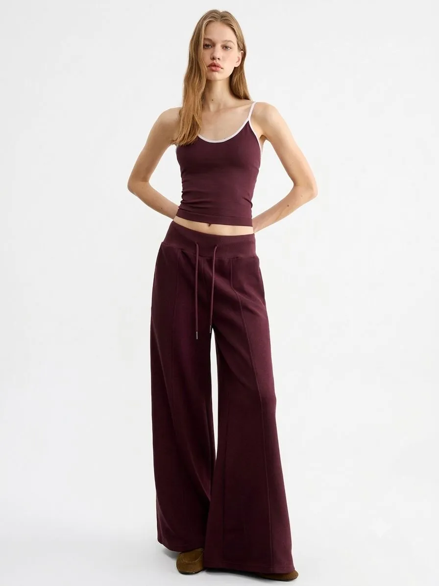 DRAWSTRING WIDE-LEG KINIT PANTS  815084