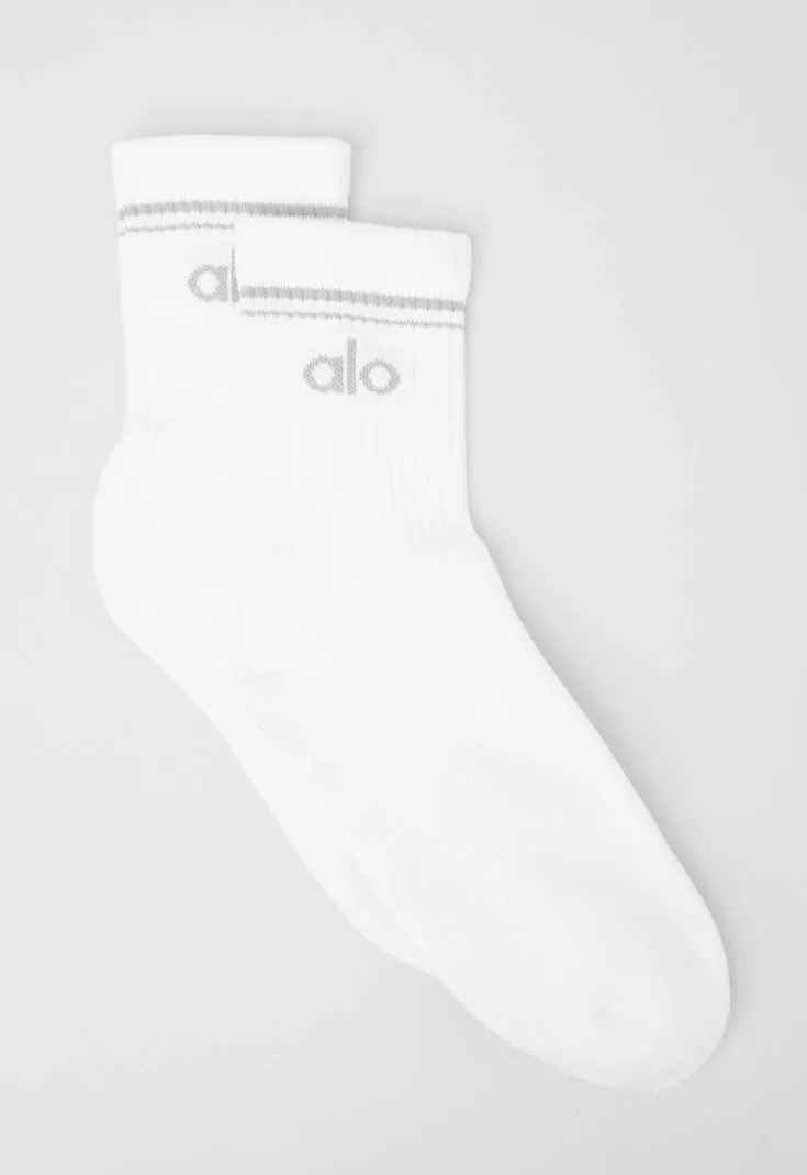 CREW THROWBACK SOCK WHITER TITANIUM