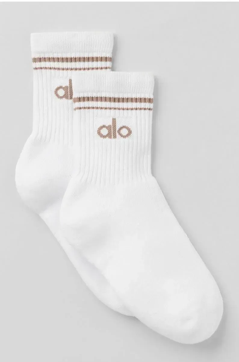 UNISEX HALF-CREW THROWBACK SOCK-WHITE