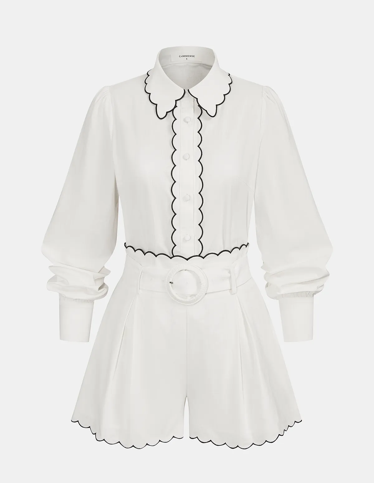 COTTON SCALLOP TRIM SHIRT & SHORTS SET