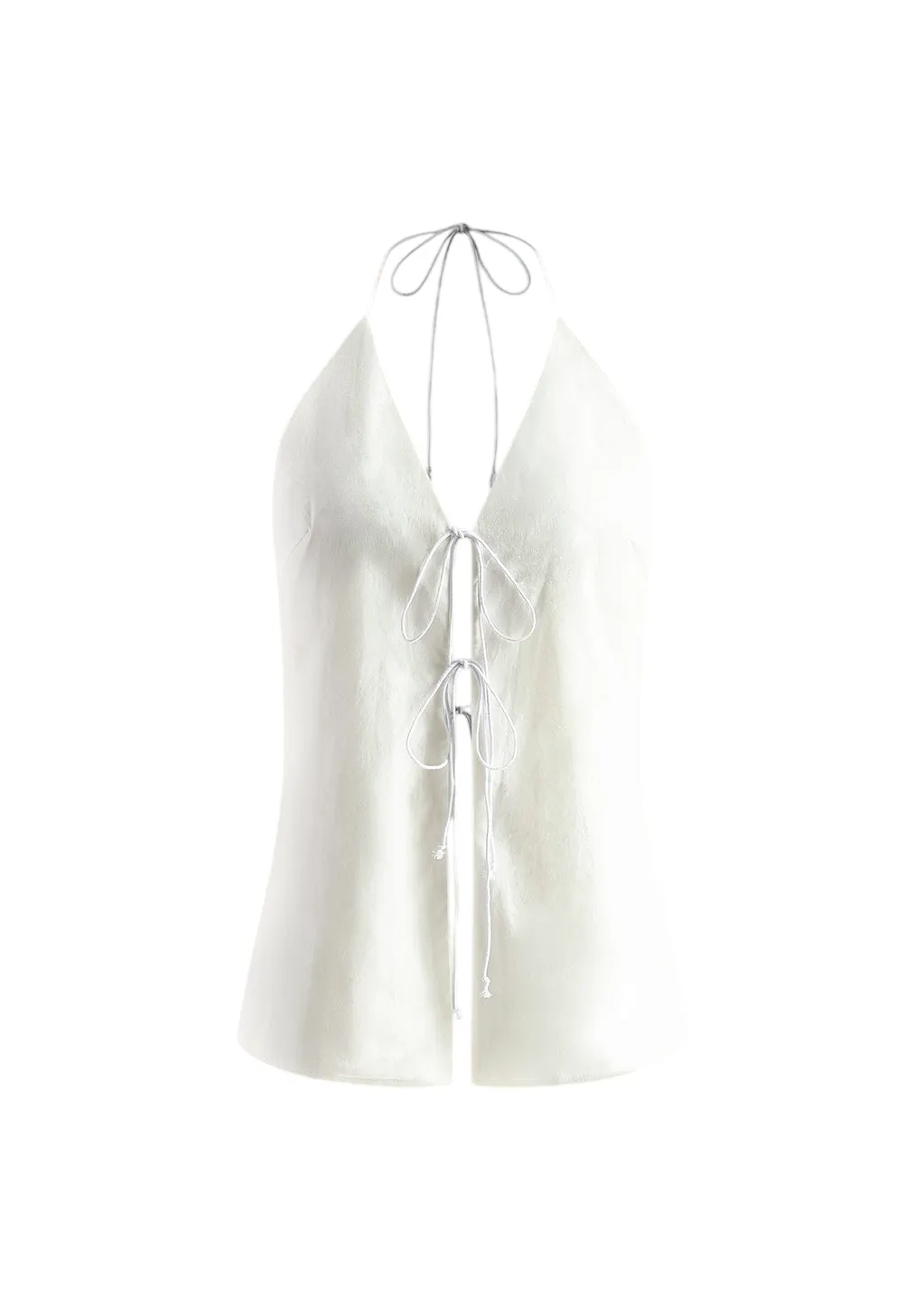 COTTON & LINEN BACKLESS HALTER TOP WITH SHORTS SET 401009