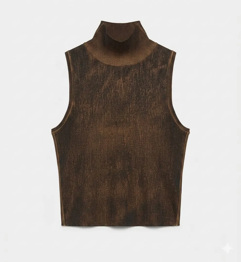 TOP DE CUELLO ALTO ZARA 