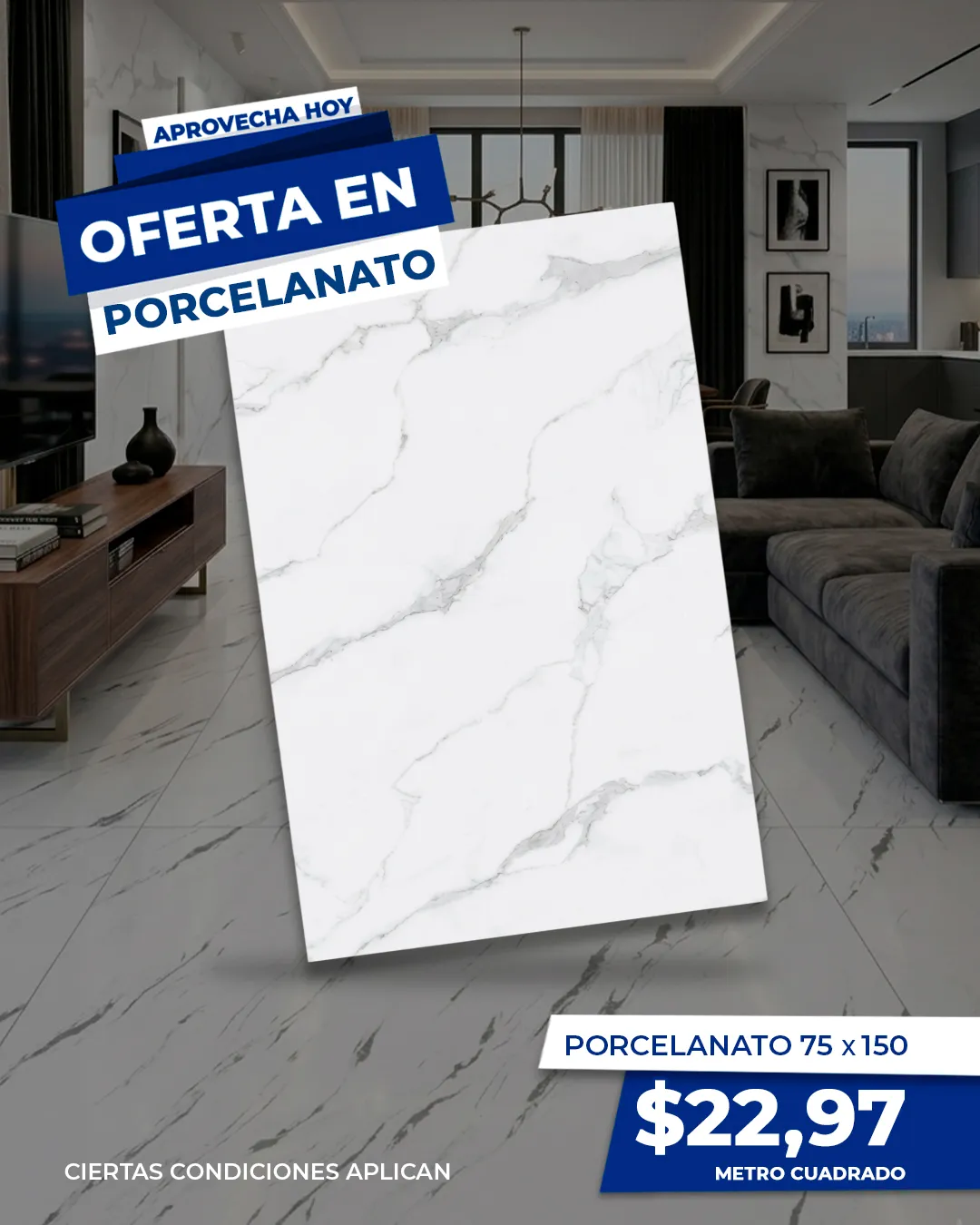 Porcelanato 75X150 CM MODELO 5YD601 DE 2.25 M2
