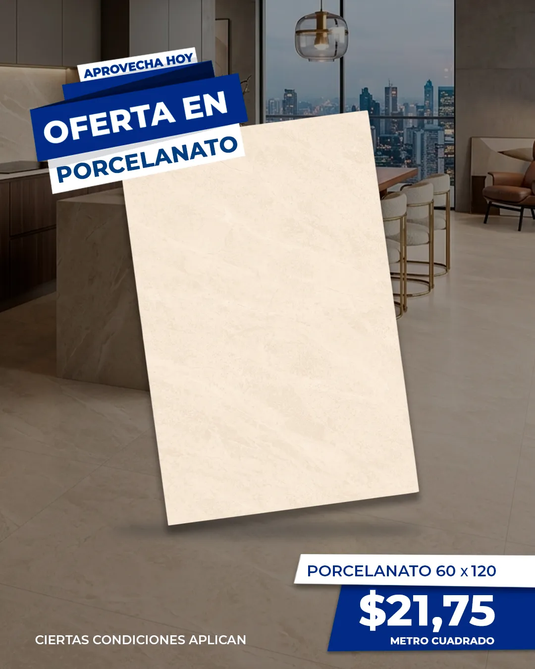 Porcelanato 60X120  CM MODELO 612SL73 DE 2.16 M2