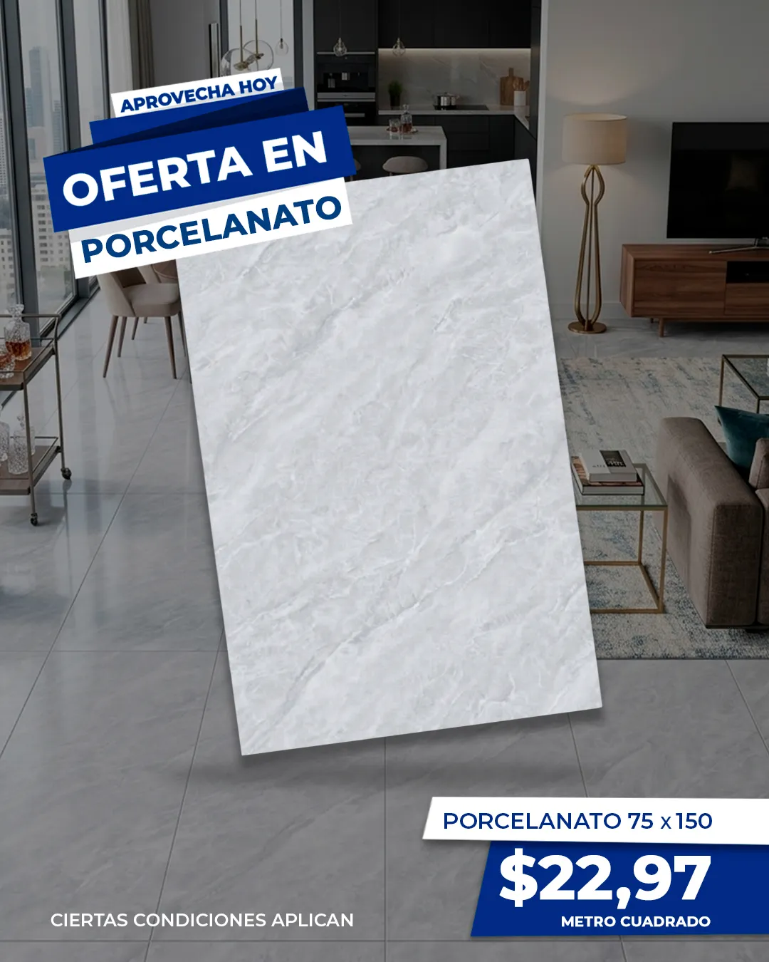 Porcelanato 75X150 CM MODELO 715SL38 DE 2.25 M2