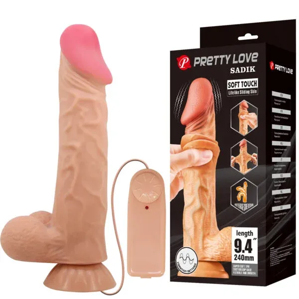 Dildo Vibrador Realista con Base de Succión - BW-008104ZRG Prettylove (S.T.M.)