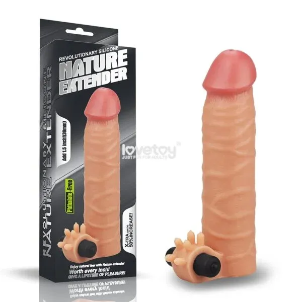 Nature Extender: Funda para Pene +3 cm. con Vibración - LV414100 Lovetoy (S.T.M.)