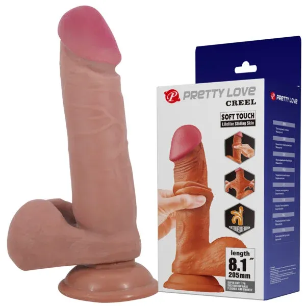 Dildo Realista con Ventosa y Piel Deslizante - BW-008017LP-1 Prettylove (S.T.M.)