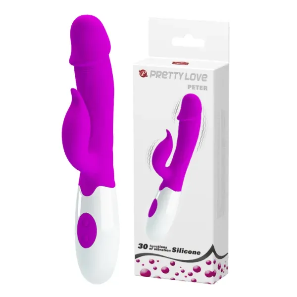 Peter: Vibrador Conejito Morado de Doble Estimulación con 30 Modos - BI-014706 Prettylove (S.T.M.)