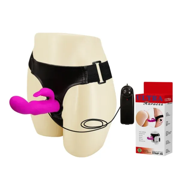 Arnés Vibrador con Estimulador Tipo Conejo - BW-22042 Baile (S.T.M.)