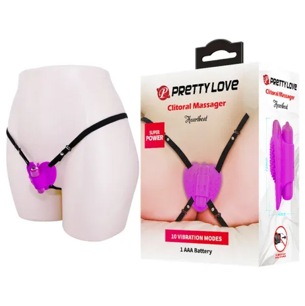 Vibrador con Arnés y 10 Modos - BW-022093 Prettylove (S.T.M.)