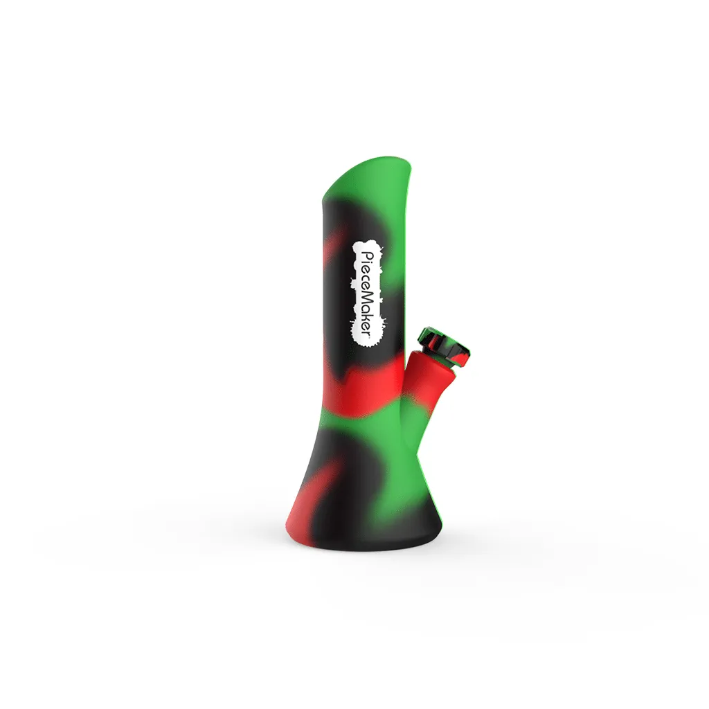 BONG DE SILICONA KALI ROJO/VERDE 30 CM 14 MM - PIECE MAKER