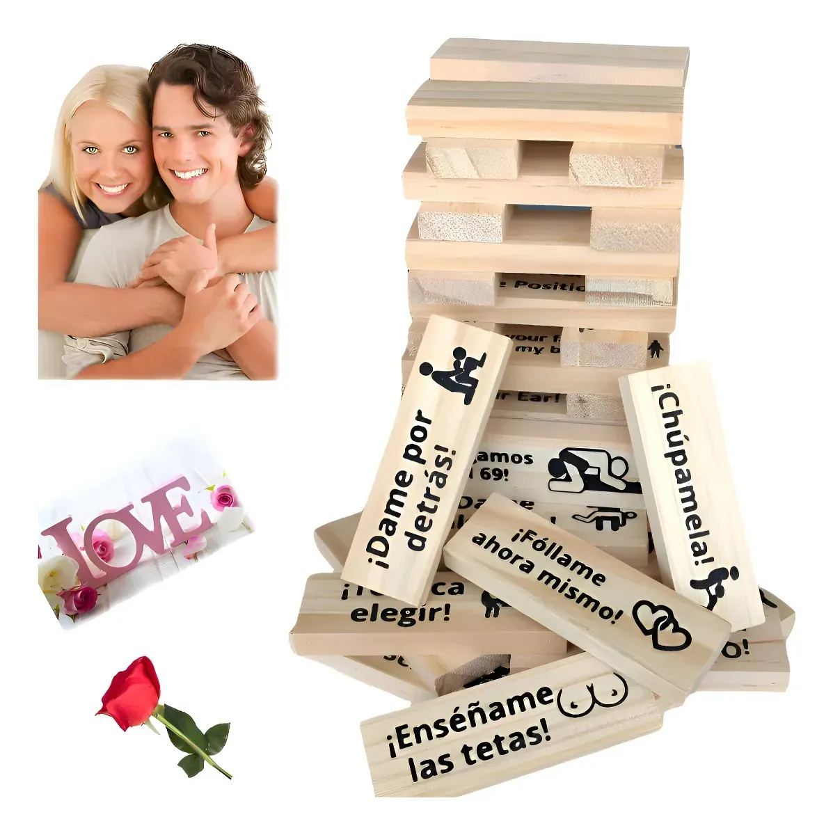 JENGA HOT JUEGO EROTICO ADULTOS MADERA ESPAÑOL
