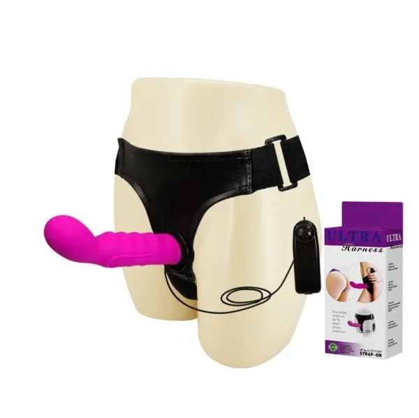 Arnés Sexual con Dildo de Silicona y Vibración Morado - BW-22041 Baile (S.T.M.)