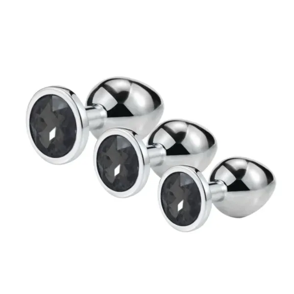 Kit de Plugs Anales Metálicos con Joya Tallas S, M y L - KitPlugs SML (S.T.M.)