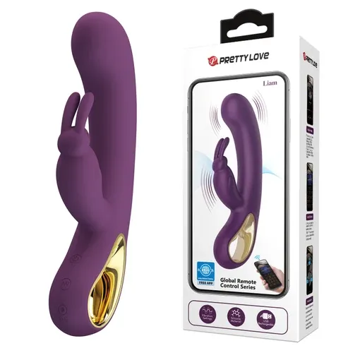 Liam: Vibrador Conejito con APP, Doble Motor y 10 Modos - BI-014420HP Prettylove (S.T.M.)