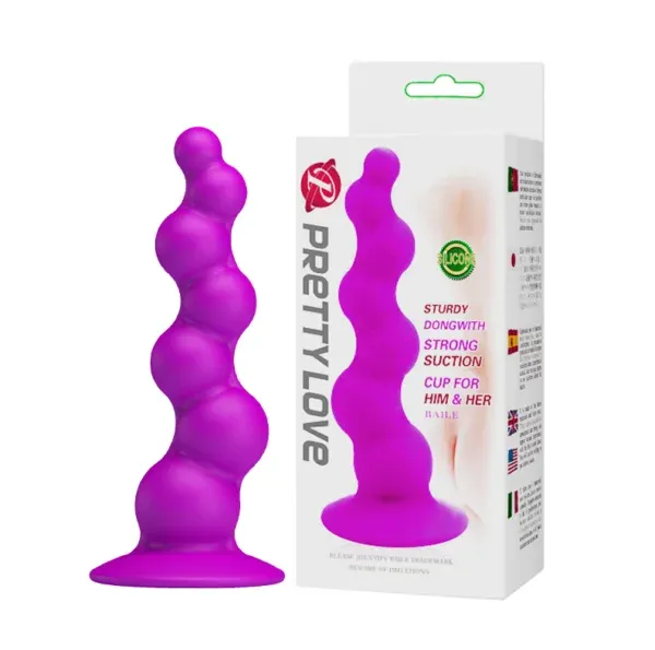 Plug Anal de Silicona con Ventosa - BI-014158 Prettylove (S.T.M.)