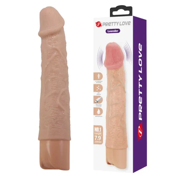 Dildo Vibrador Realista con 10 Modos con Carga USB - BW-500080 Prettylove (S.T.M.)