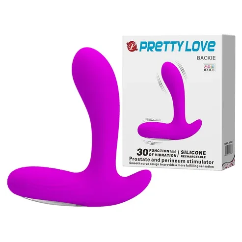 Masajeador de Próstata Vibratorio, 30 Modos, Silicona y Recargable USB - BI-040029-1 Prettylove (S.T.M.)