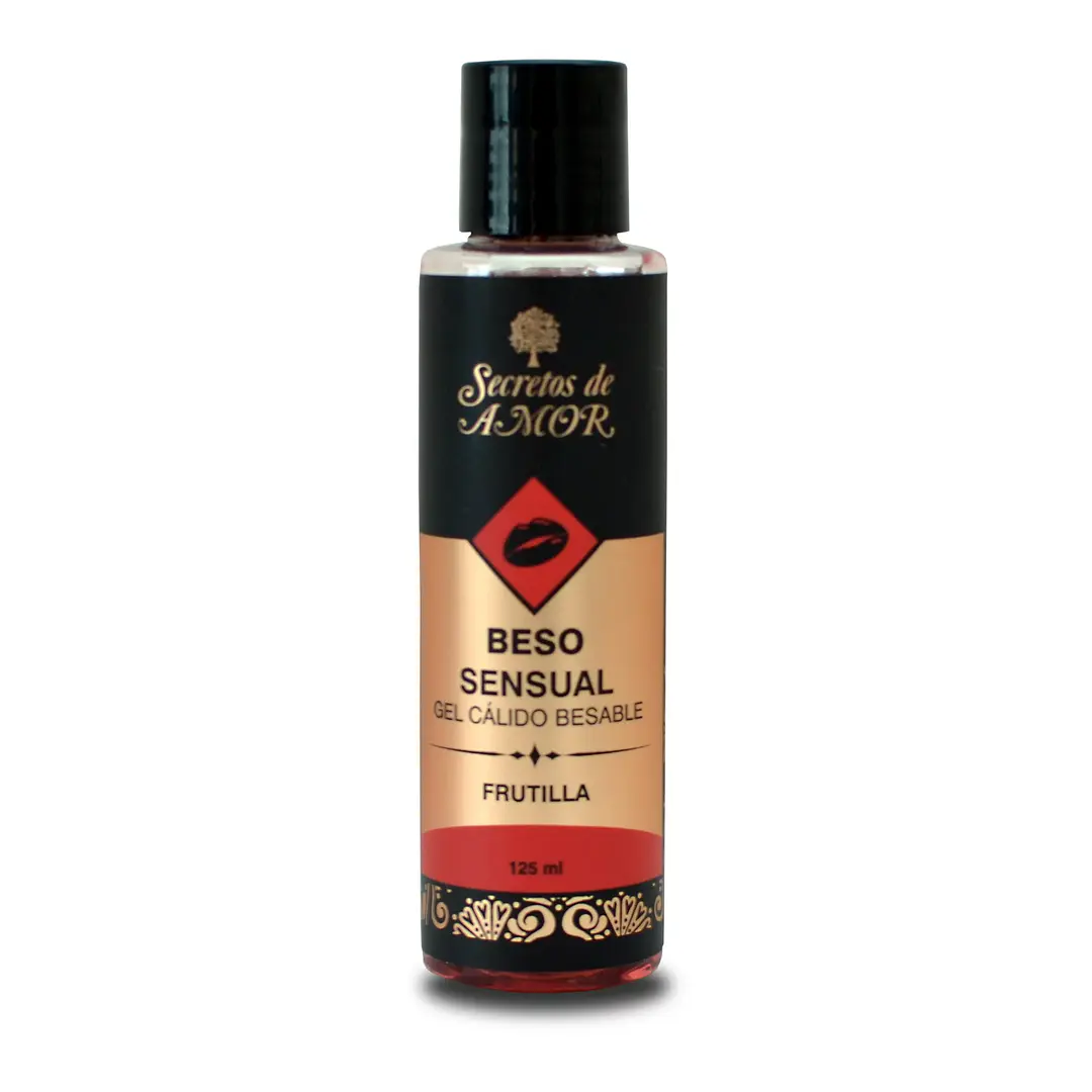 GEL CALIDO BESABLE SABOR FRUTILLA BESO SENSUAL 125 ML - SECRETOS DE AMOR