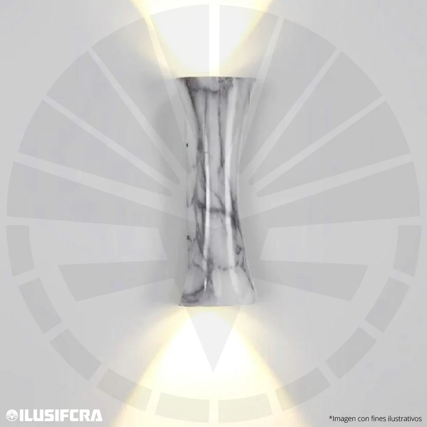 APLIQUE LED PARA PARED 2 LUCES OS-W212/4-10W MÁRMOL 3000K — Apliques LED de Pared | Centro de Iluminación San Carlos, Ciudad Quesada