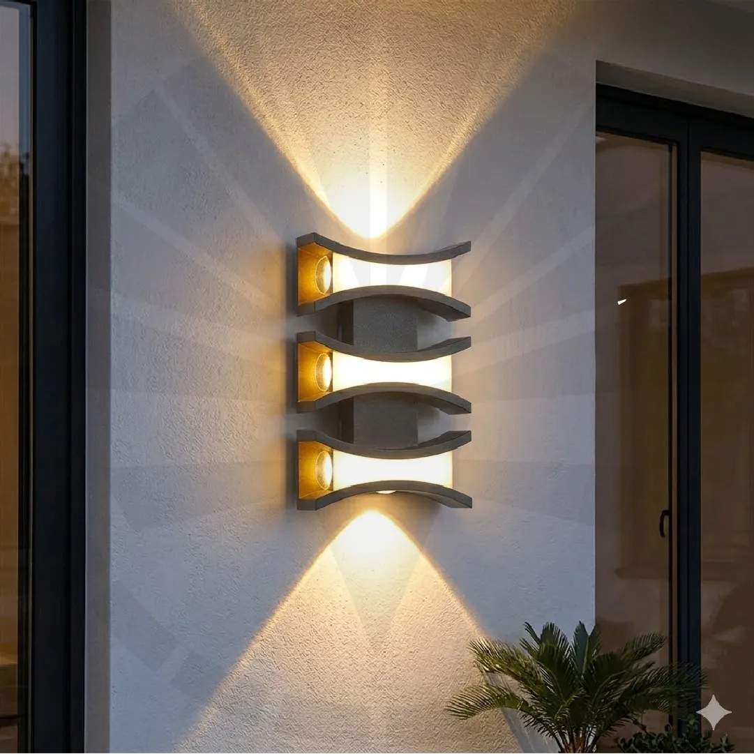 APLIQUE LED PARA PARED 3 LUCES OS-W111/6-12W BK+GD 3000K — Apliques LED de Pared | Centro de Iluminación San Carlos, Ciudad Quesada