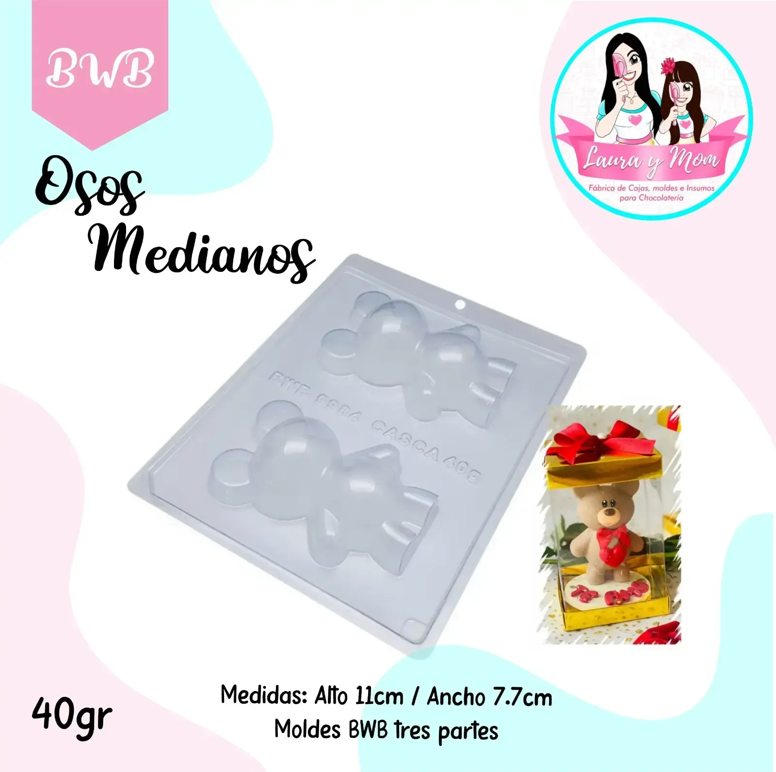 Molde Bwb oso mediano de 40gr