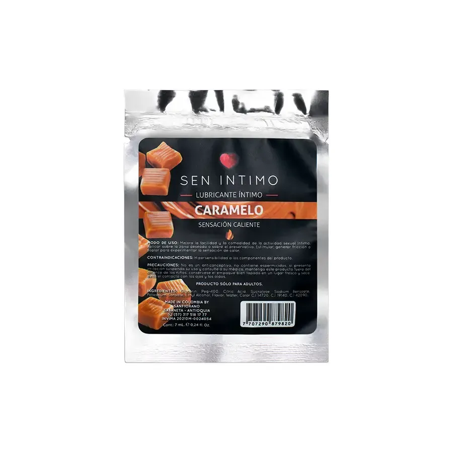 LUBRICANTE CALIENTE CARAMELO 🍬 SACHET 7ml By. SEN ÍNTIMO 