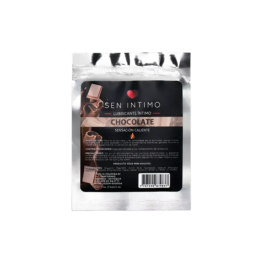 LUBRICANTE CALIENTE CHOCOLATE 🍫 SACHET 7ml By. SEN ÍNTIMO 