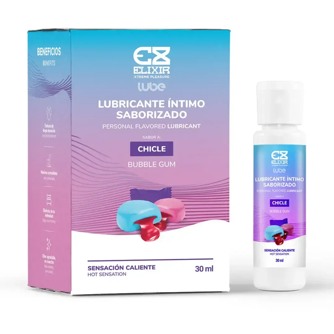 LUBRICANTE CALIENTE COMESTIBLE [CHICLE 🍬] 30ml By. ELIXIR 